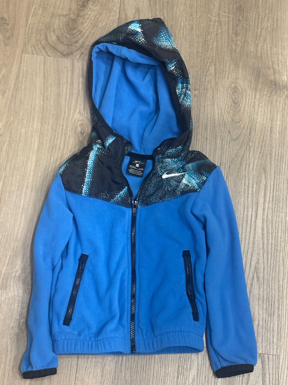 Nike Blue and Navy Kids Hooded Zip Jacket Toddler Size 4T